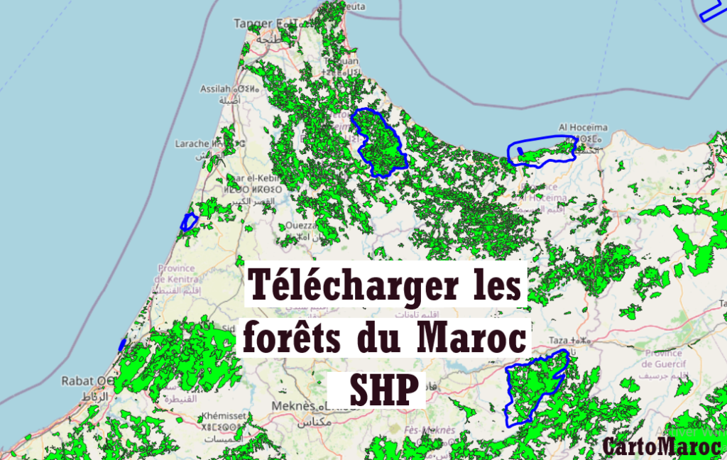 خريطة الغطاء الغابوي بالمغرب بصيغة Shapefile مع تصنيفات الغابات والتشكيلات النباتية - Carte de la couverture forestière du Maroc en Shapefile