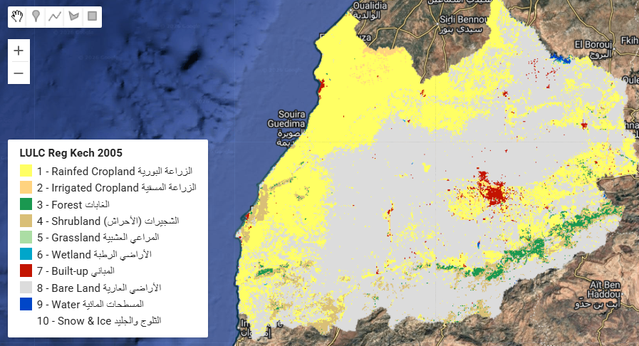 خريطة LULC للمغرب – استخدام وغطاء الأراضي لسنوات 1985، 2005، 2025 | GLC_FCS30D 30m