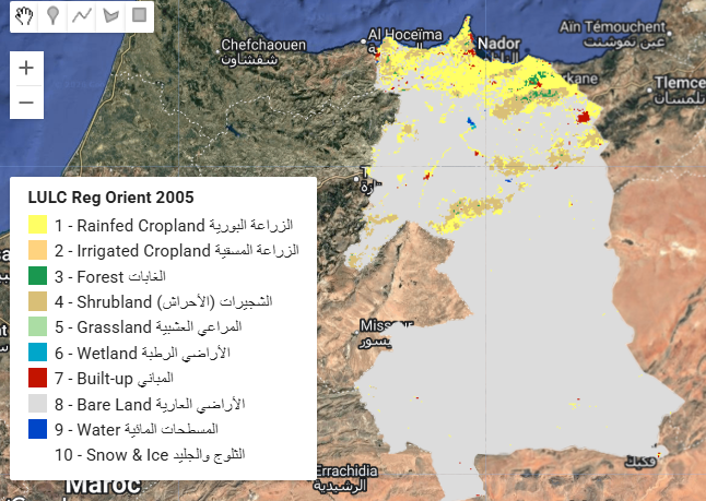 خريطة LULC للمغرب – استخدام وغطاء الأراضي لسنوات 1985، 2005، 2025 | GLC_FCS30D 30m