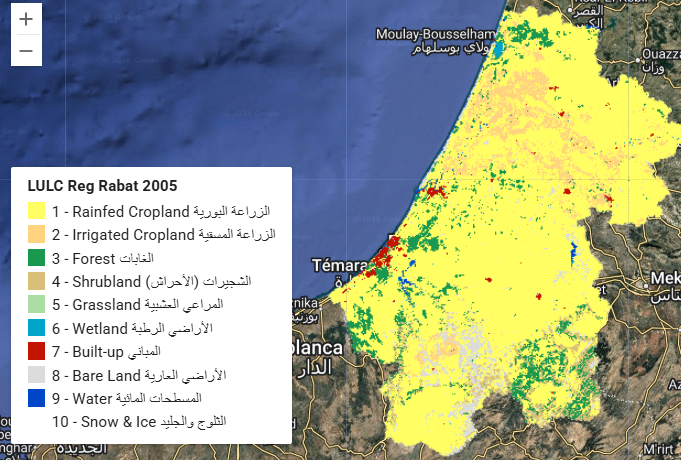 خريطة LULC للمغرب – استخدام وغطاء الأراضي لسنوات 1985، 2005، 2025 | GLC_FCS30D 30m